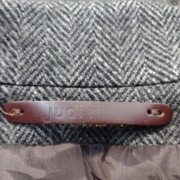 Vintage Gray Wool Herringbone Pea Coat Small - Picture 10 of 10